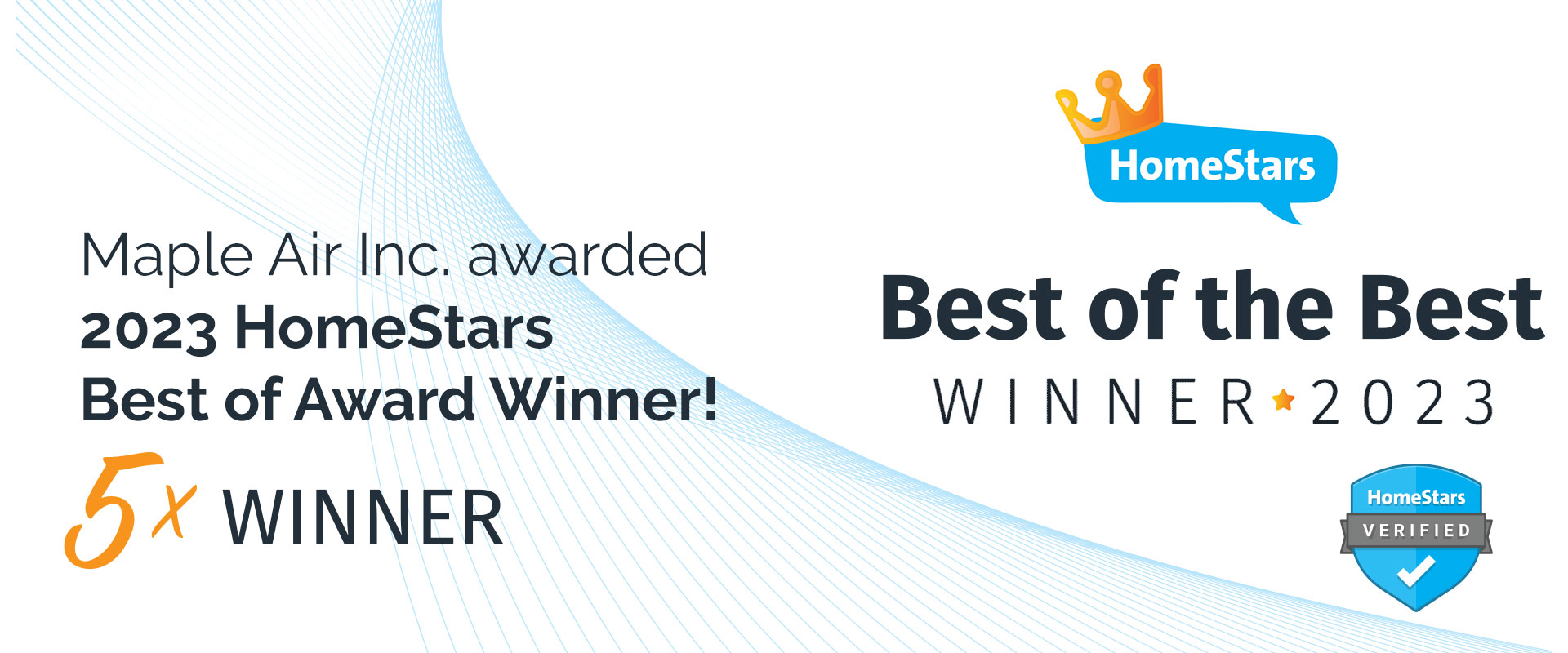 Maple Air Awarded 2023 HomeStars Best of Award Winner