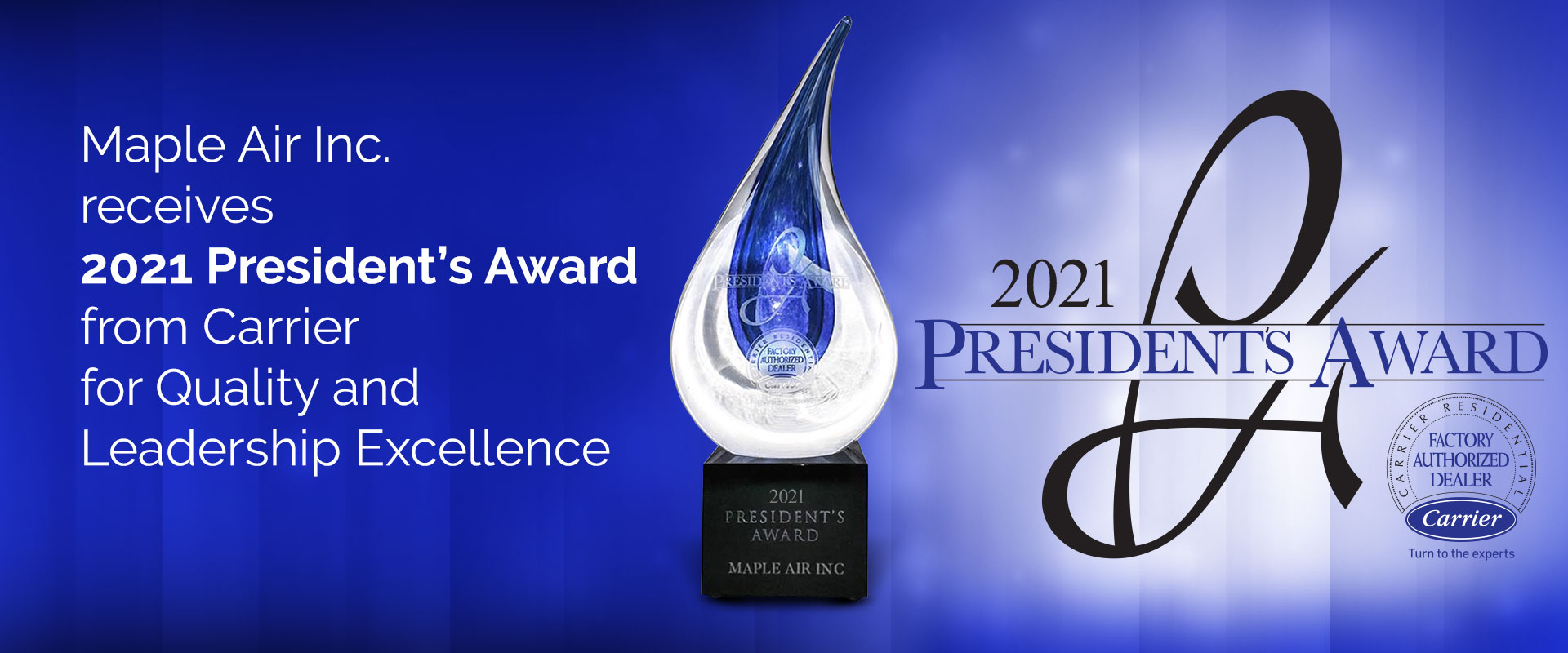 Carrier presidents Award 2020 winner